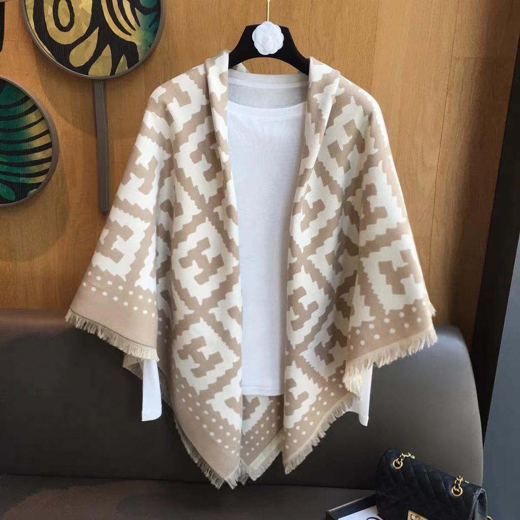 Imitation Cashmere Scarf Female Korean Version Contrasting Colors Autumn and Winter Warm Couple Scarf British Fashion Long Shawl