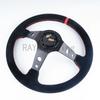 Universal 14 Inch 350mm Suede/PVC/PU Car Aluminum Racing Steering Wheels Deep Corn Drifting Sport Auto Steering Wheel With Logo
