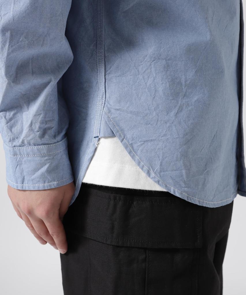 AVIREX DAILY BASIC CHAMBRAY LONG SLEEVE SHIRT Long Sleeve Basic Chambray Shirt 2XL 110 Blue Men's 783-3920003