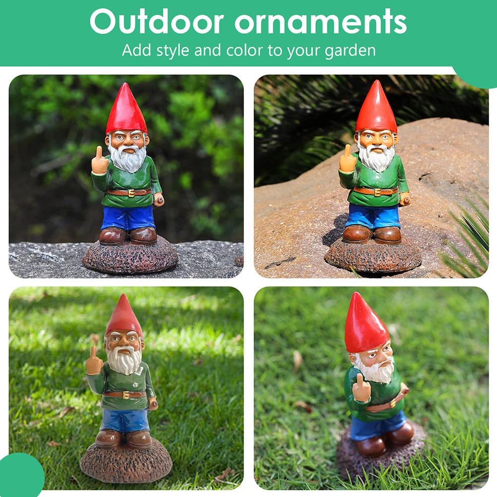 Micro Middle Finger Gnome Statue 3D Drunk Gnome Statue Mini Resin Doll Garden Decoration Resin Garden Figurines Garden Gnomes