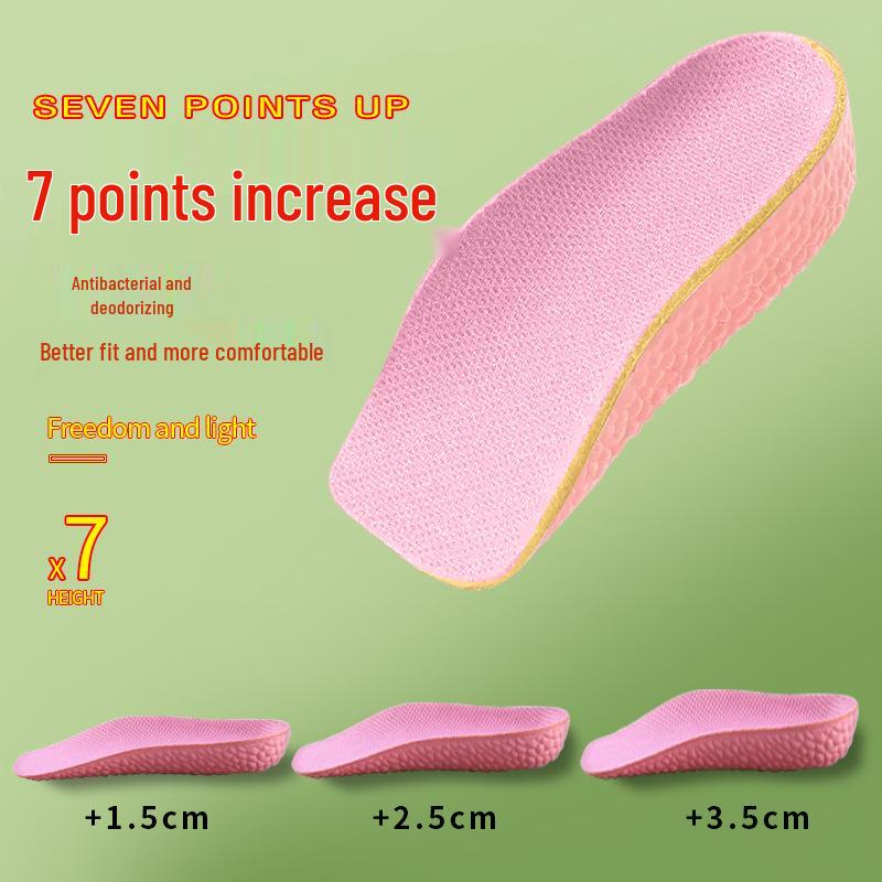 Seven-Point Invisible Height-Increasing Insoles with Arch Support for Men's and Women's Martin Boots, Thickened Soft Bottom.