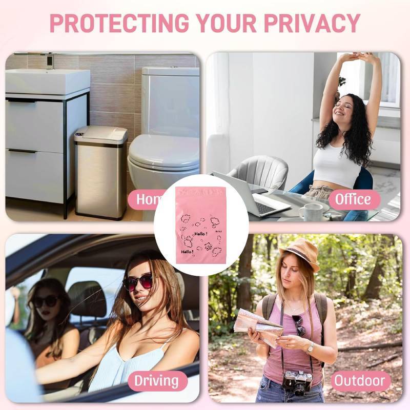 Disposable Sanitary Pad Trash Bag With Support For Pink Home Use