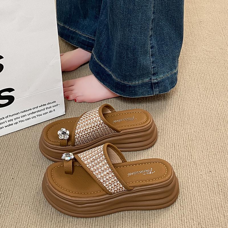 CRLAYDK Womens Slide Sandals Wedge Shoes Casual Summer Platform Dressy Flip Flops Ladies Beach Walking Travel Outdoor Slippers