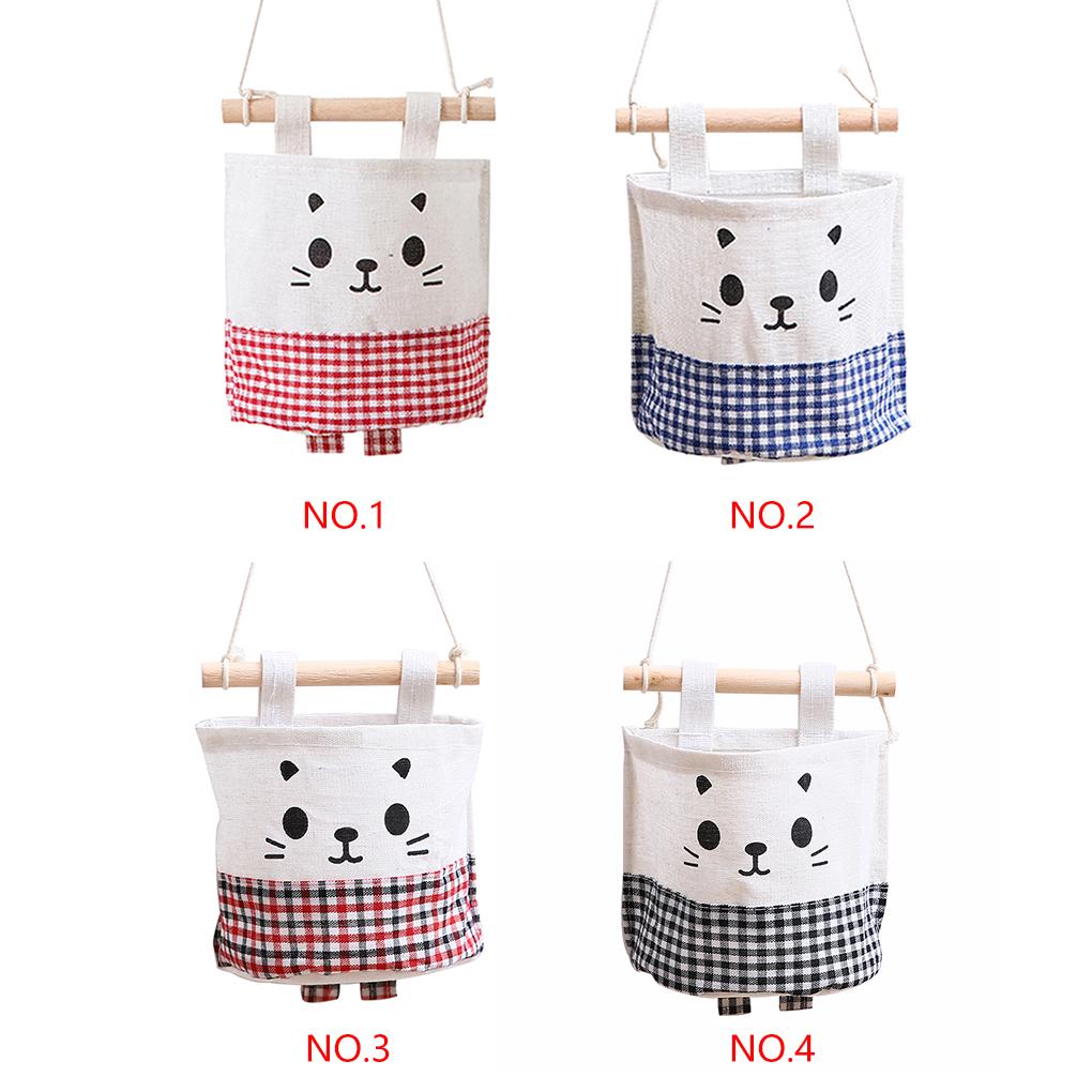 Home Hanging Storage Bag Cute Basket Container Wall Door Pocket Pouch Decoration