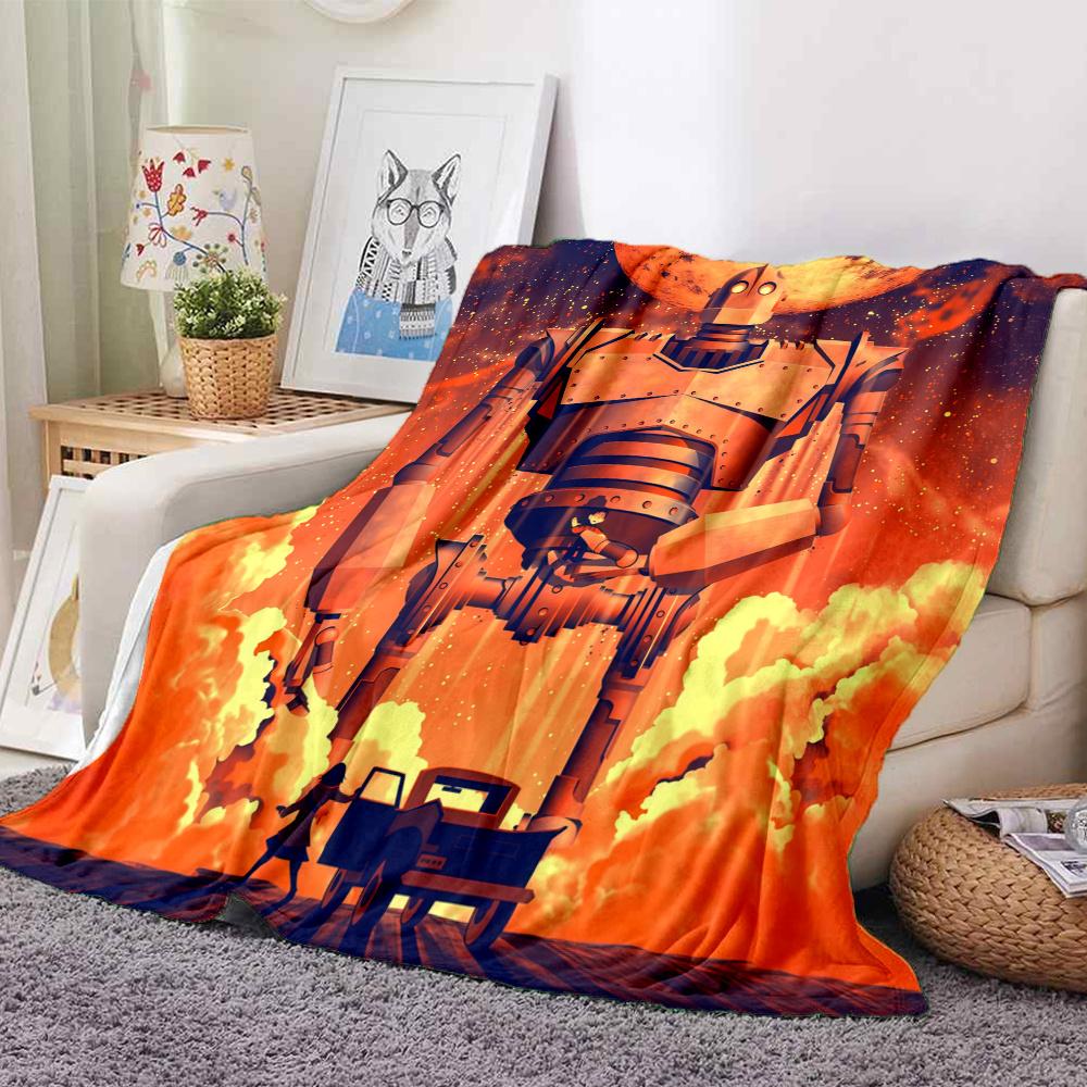 The Iron Giant Flannel Blanket, High quality Comfortable for All Seasons, Home Decor, Warmth and Comfort