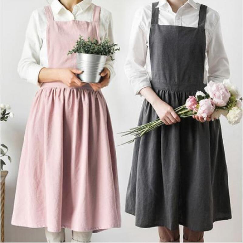 1 x Modern Linen One-Piece Apron (Random Color)