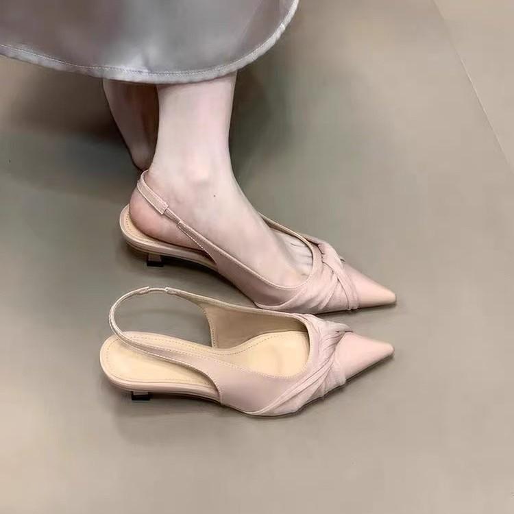 French Chic Summer Womens Pointed Toe High Heel Shoes With Slim Heels For Formal Events