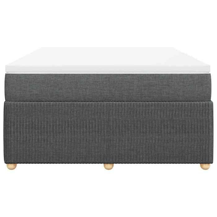 Maison Exclusive - Sommier à lattes de lit avec matelas Gris foncé 140x200cm Tissu