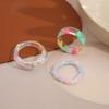 Cross-border Love Heart Resin Ring Set: Creative Fashion Women's Knuckle Rings