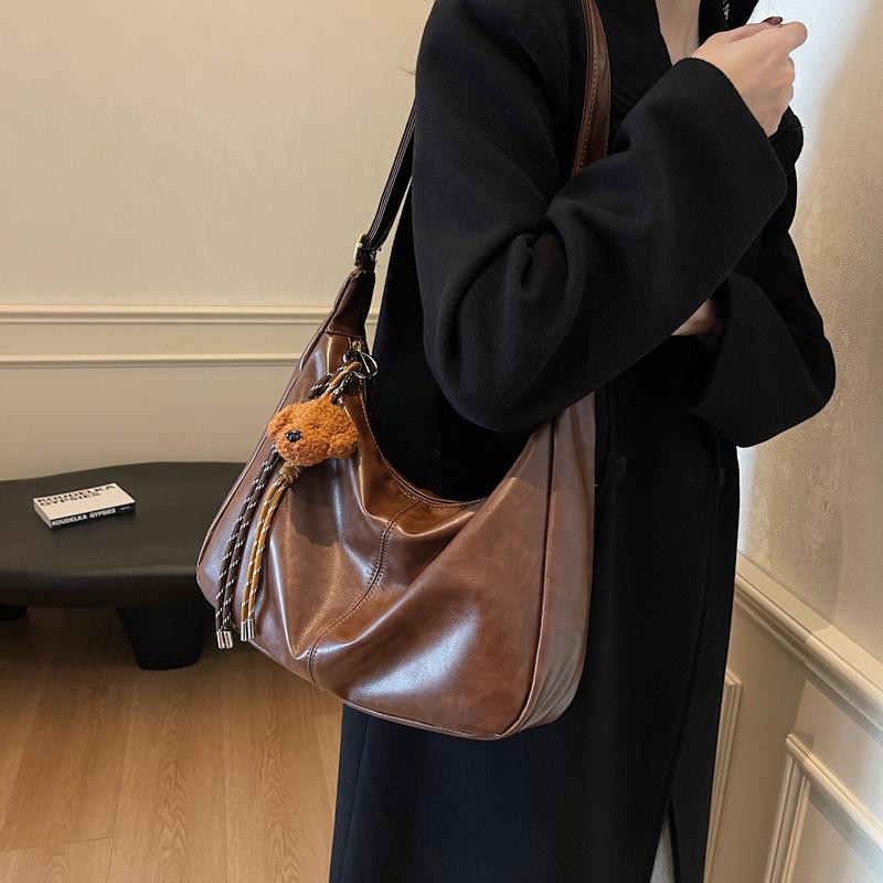 Vintage Leopard Print Tote Bag Women's Large Capacity Shoulder Bag Soft Leather Crossbody Bag