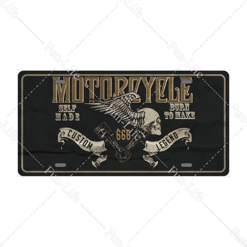Motorcycle Vintage Metal Poster Retro Route 66 Motor Tin Signs Board / Pub / Bar / Cafe / Garage Decor 15x30cm