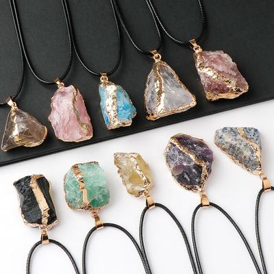Women Necklace Natural Stone Irregular Pendant Charms For Elegant Women Love Romantic Gift Chains 45+5 Cm