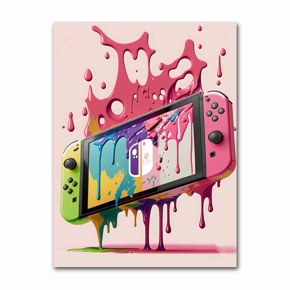 Colorful Game Controller Wall Art Poster Prints Nordic Aesthetic Picture Canvas Painting Gaming Boy Room Home Decoration