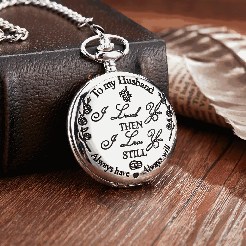 Engraved Vintage Quartz Pocket Watch Pendant Vintage Pocket Watch
