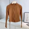 Women's Breathable Slim-Fit Sports Jacket: Autumn/Winter Yoga & Cycling Wear, Long Sleeve, Stand Collar, Plus Velvet.