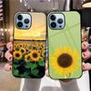 Słonecznik Kwiaty Floral Etui na Telefon Dla Iphone 14 13 11 12 Pro Max Mini Xs Xr X 7 8 6s Plus Se 2022 Pokrowiec ze Szkła Hartowanego Coque