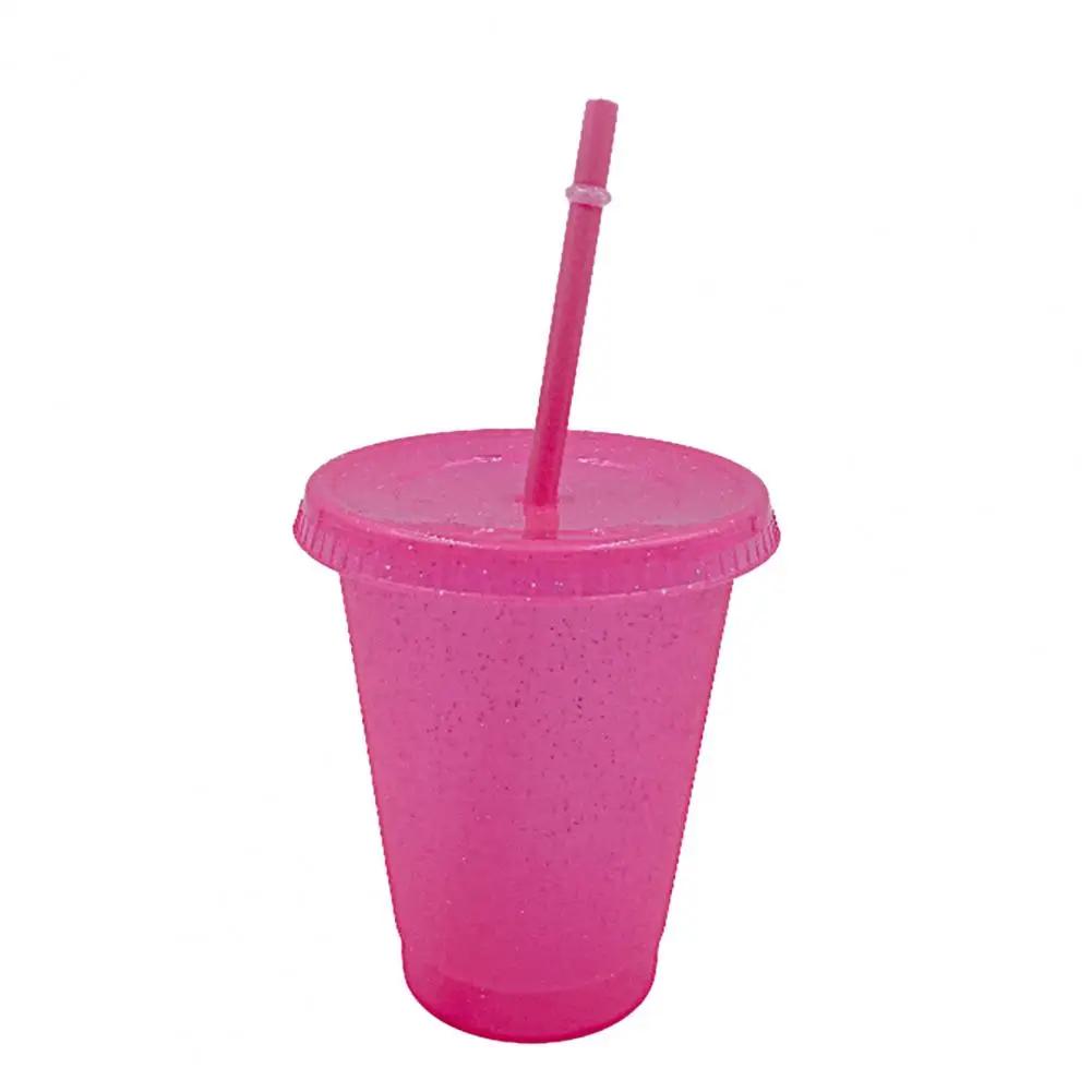 480/700ML Sequin Glitter Straw Cup Plastic Cup with Lids and Straws Reusable Coffee Cups Mugs Bubble Tea Cup Party Bar Drinkware