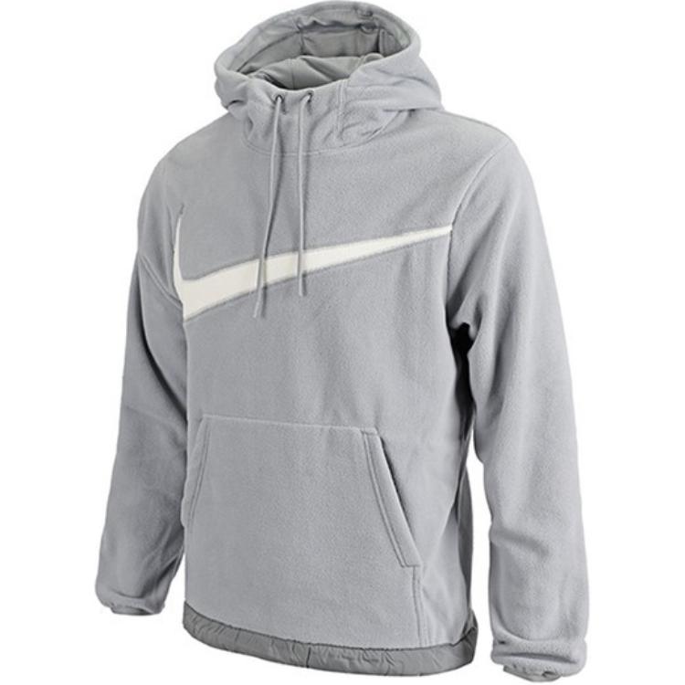 Nike Logo Print Hooded Sweatshirt Men Tops Grey DQ4897-073