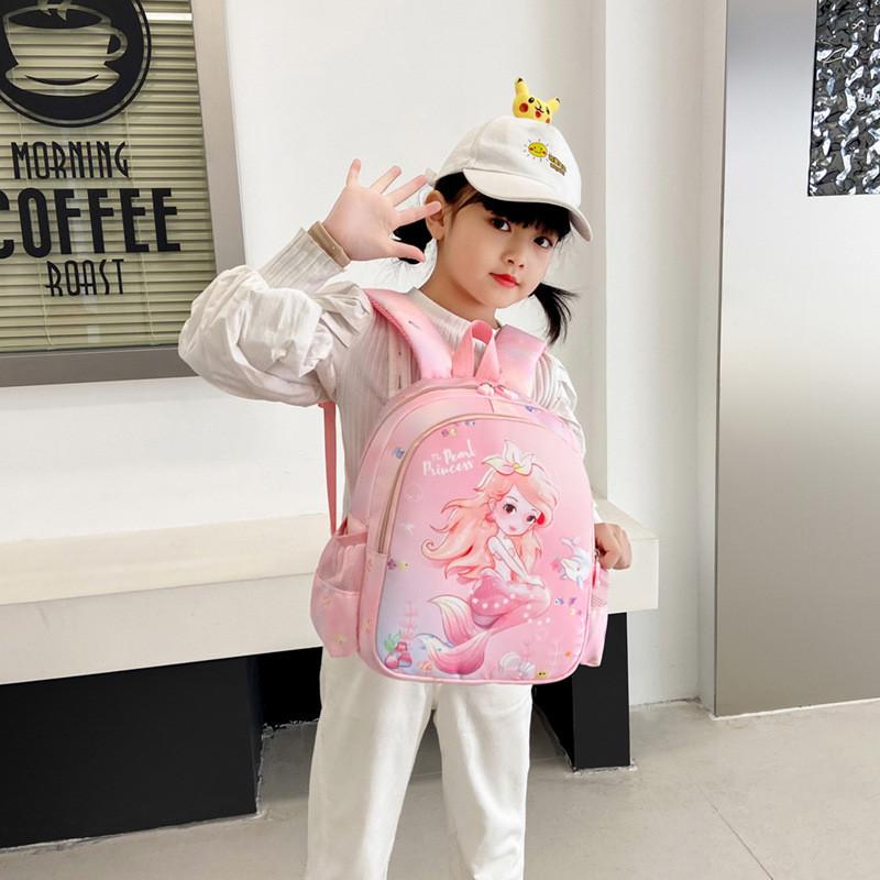 Dolphin Shell Mermaid Backpack Childrens Cartoon Bag Zipper Capacity Large