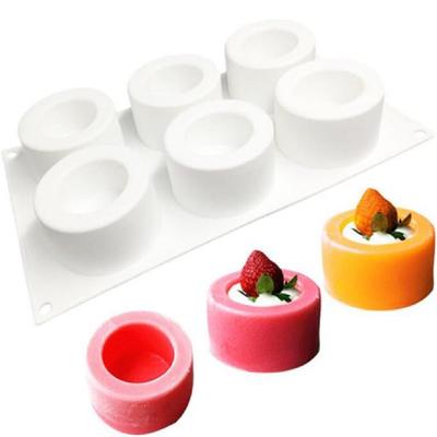 Stampo per dolci in silicone a 6 celle, teglia da forno spessa, stampo per mousse e pane antiaderente, strumenti per la decorazione di torte fai da te, strumento per la preparazione di budini