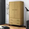 Day and Night - Day and Night Wardrobe Metal Legs OSLO Solid Wood Brown 90x55x172.5 Cm