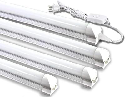 LED Fluorescent Tube, 40W Equivalent, Integrated Fixture, T8 LED Straight Tube, Daylight Color, 18W LED, 120cm, Fluorescent Light Fixture Set, with