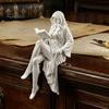 3D Printed Home Accents Ghost Girl Reading Statue, Elegant Faceless Figurine, Minimalist White Desk Cute Figurine Decor for Shelf Edge, Gothic