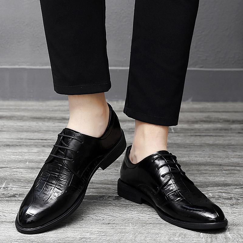 Fashionmen dress shoes Formal Oxford Shoes for Men Wedding Shoes Leather Italy Pointed Toe Mens party Shoes Sapato Oxfords Masculino
