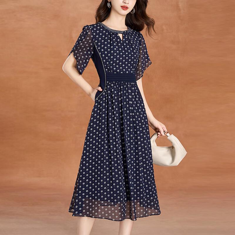 Retro Polka Dot Chiffon A-line Dress