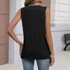 Women’s Sleeveless Pleated V Neck Tank Top Casual Loose Fit Blouse Lightweight Soft Fabric Summer Shirt Pullover Design for Daily Wear