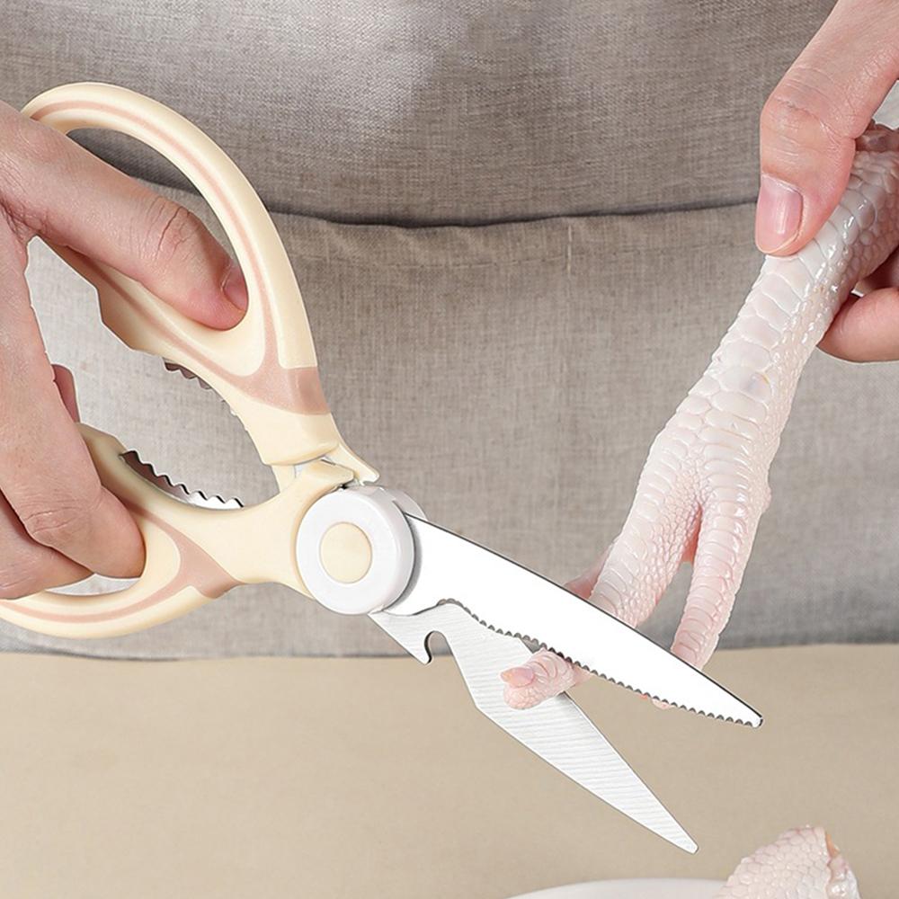Household Sharp Stainless Steel Bone Cutting Kitchen Artifact with Cutting Cover Multi Functional Panda Scissors