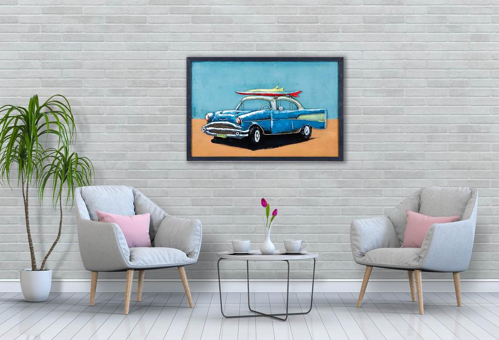 3D metal picture LOFT CAR WITH BOARD 90x60