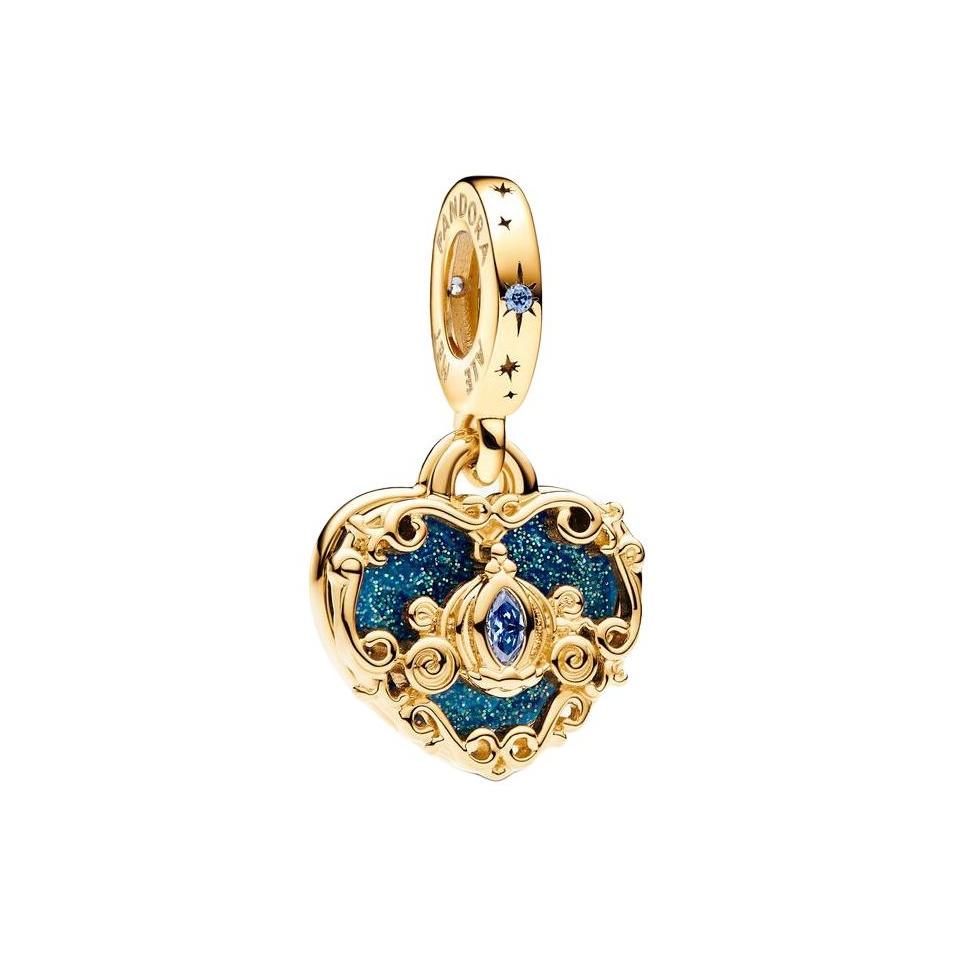 Pandora Heart Shaped Decoration Cubic Zirconia Pendant Women pendant Gold 763072C01 Box