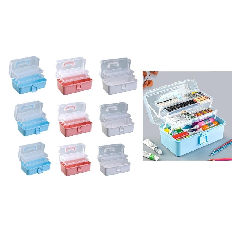 Multifunction Storage Box 3 Layer Storage Case Practical Plastic  Storage Box Medicine Storage Box for School Office