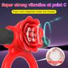 Rose Penis Ring Sex Toy for Man 10 Vibrations Pleasure Cock Rings Vibrator Clitoris Nipple G Spot Stimulator Adult Couples Goods