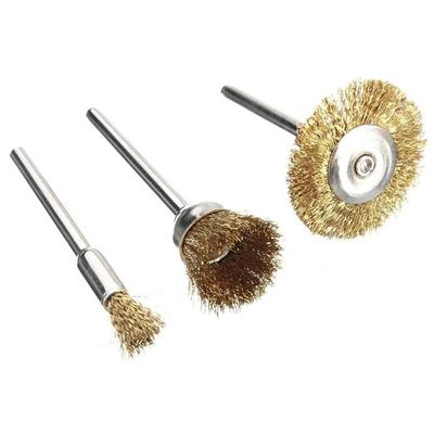 15 Stück/Set Stahldraht Messing Mini Bürste Rotationswerkzeug für Dremel Bohrmaschine Polieren Schleifscheibe T-förmig Kleine Bürste Zubehör