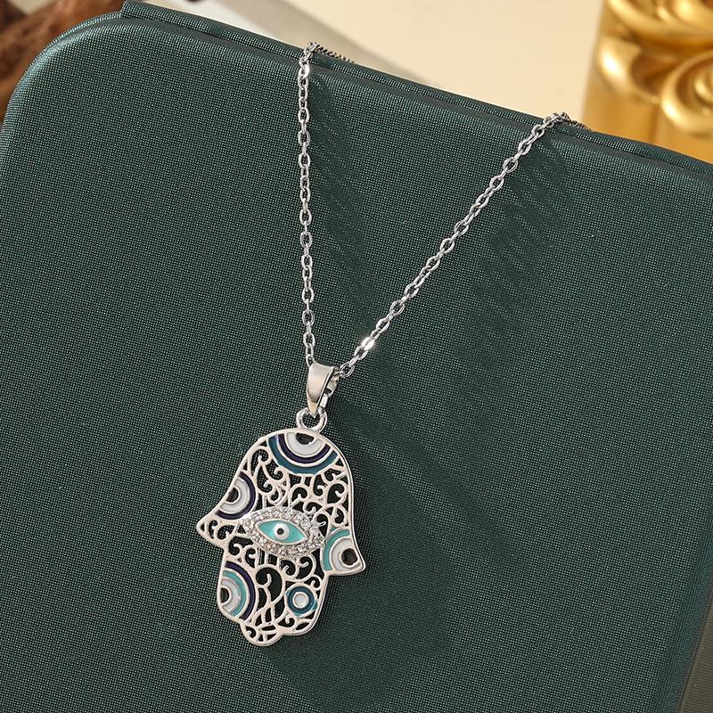 Beliebte Halskette mit blauem bösen Blick aus Titanstahl für Damen – Vielseitiger und personalisierter Schlüsselbeinkettenschmuck