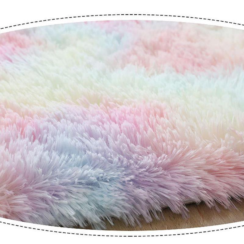Szoba padló bolyhos szőnyeg Shaggy plüss csúszásgátló padlószőnyeg padlószőnyeg Éjjeli szőnyeg Kerek bozontos szőnyeg