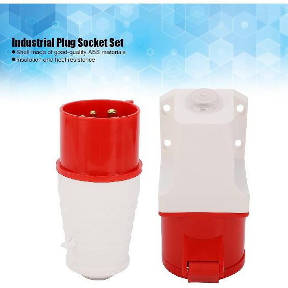 Plug Connector Set 32AMP 5Pin 3P+N+E Waterproof Industrial 3 Phases Industrial Plug Socket Set 220‑380V/240‑415V