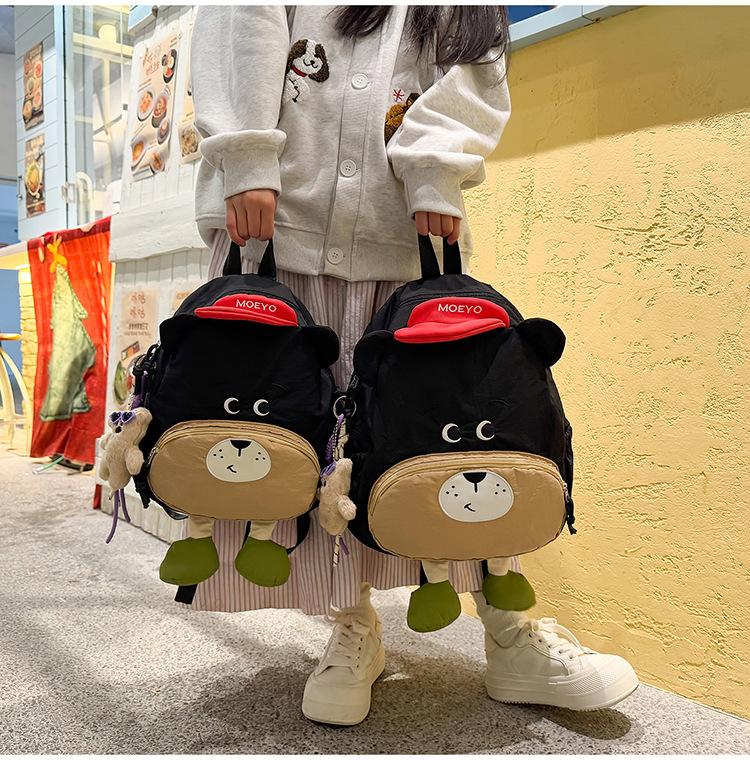 Schoolbag new creative puppy schoolbag go out to play lightweight cartoon backpack high value casual versatile shoulder backpack