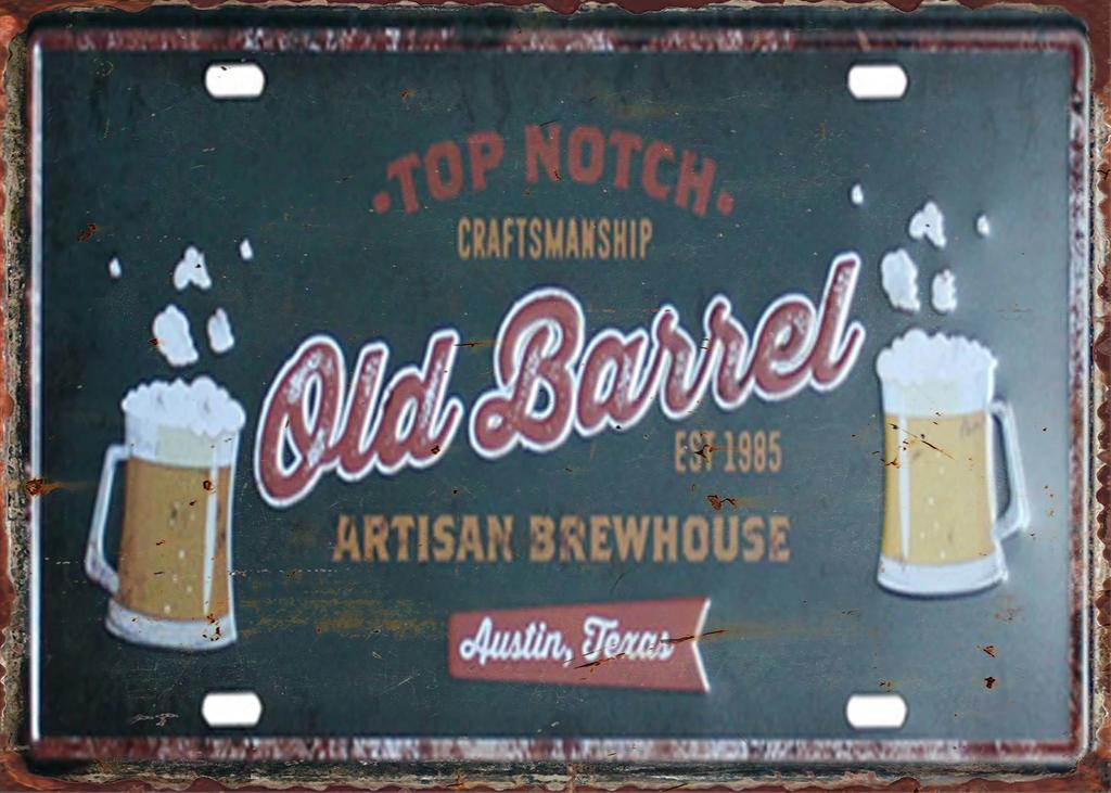 Vintage Beer  Whiskey Themed License Plate Style Aluminum Metal Sign Retro Bar  Man Cave Wall Art Decor for Pub Garage and H