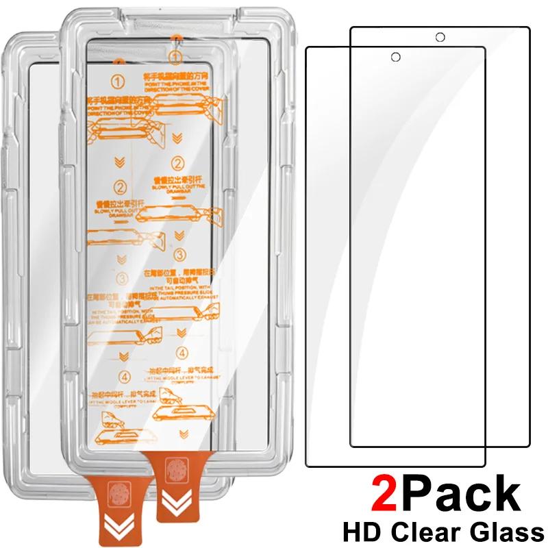 Zestaw 2 szt. Jednoklikowy Ochronny Ekran ze Szkła Hartowanego HD Clear z Funkcją Usuwania Kurzu do Samsung Galaxy Z Fold 8 7 6 5