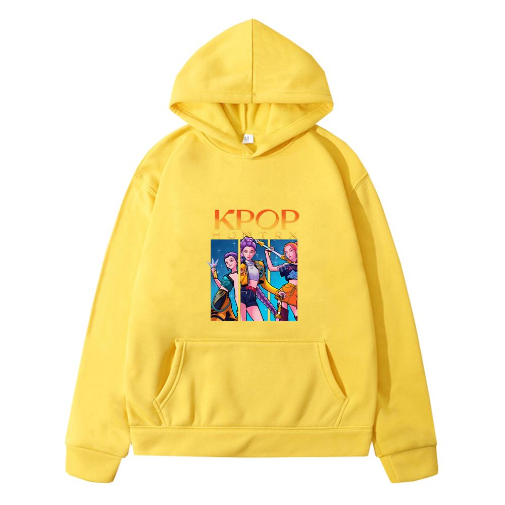 Kpop Demon Hunters Kids Head Portrait Sweet Casual Sweatshirt Kawai Anime Hoodie Jacket Pullover Y2k Sudadera Kids Clothes Girls