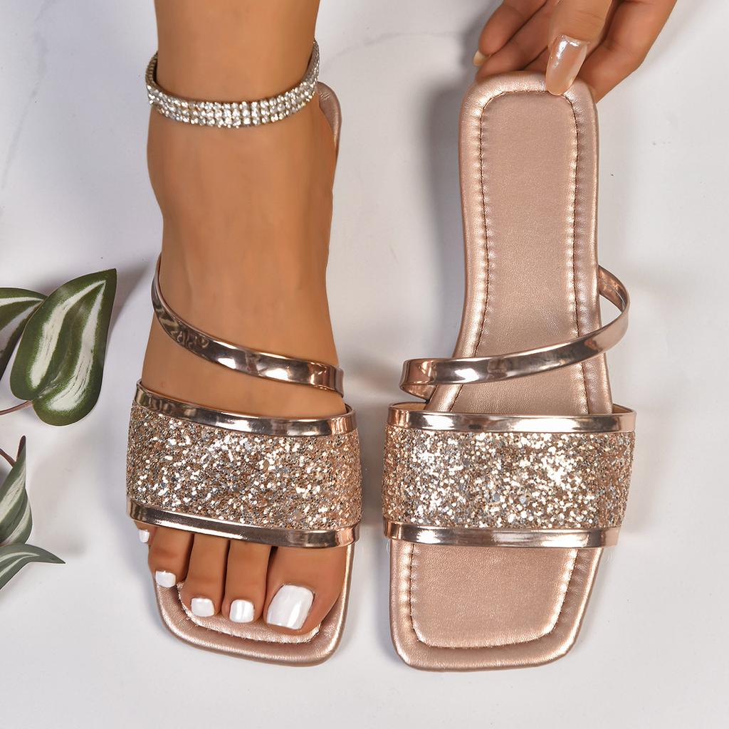 2025 New Women Shoes Designer Casual Flat Sandals Lightweight Slippers Slides Women Elegant Slip on Walking Slippers