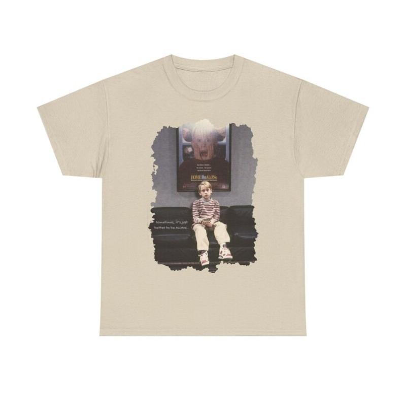 Retro 90s Movie Home Alone Aesthetic Kevin McCallister TShirt Woman Man Christmas High Quality Cotton Graphic T Shirts