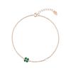 [Rosemont] Silver Green Clover Anklet Ra25B49A