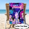 Custom Name KPop Cartoon Microfiber Beach Towel Super Soft & Absorbent for Bath, Beach, Travel  Bath Time Accessory, Fan gifts