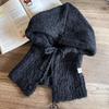 Solid Knitted Color Cap With Wide Brim And Ear Warmers For Autumn Winter Casual