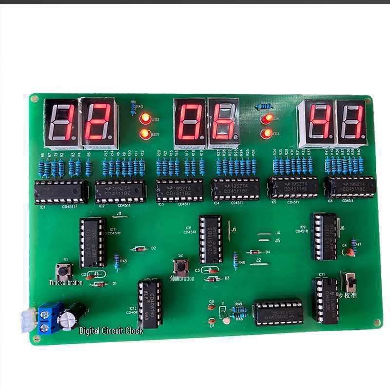 6-Digit Electronic Clock Kit: DIY Digital Circuit for Practical Training and Teaching.