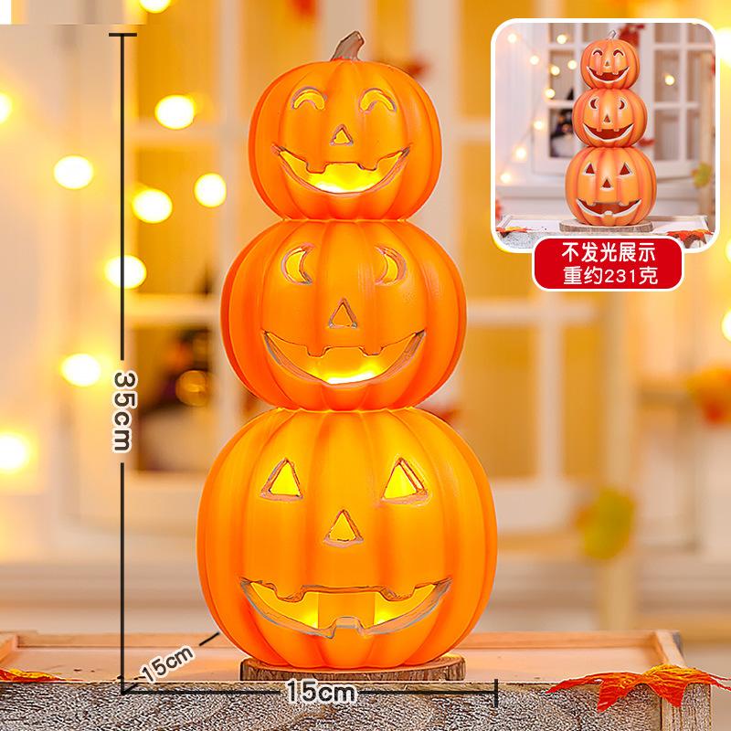 Halloween Pumpkin Lantern Shopping Mall Yard Shop Decoration Scene Arrangement Ornament Luminous Big Pumpkin